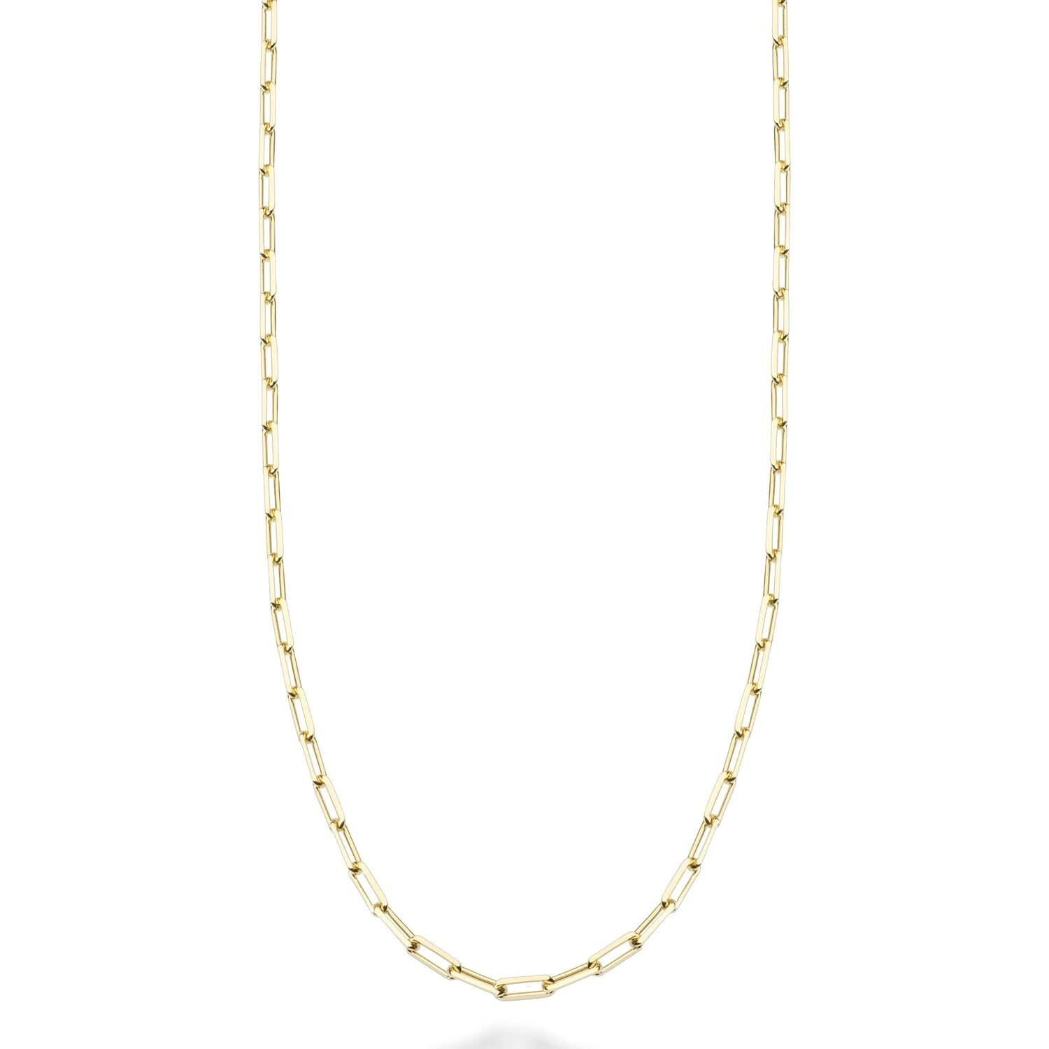 18k Gold Plated 925 Sterling Silver 2mm Paperclip Link Chain Necklace 16″-24″