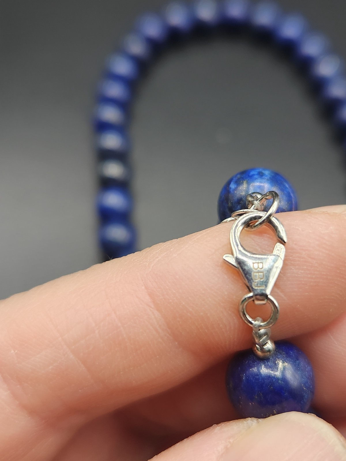 BBJ Blue Lapis Lazuli Round Bead Necklace