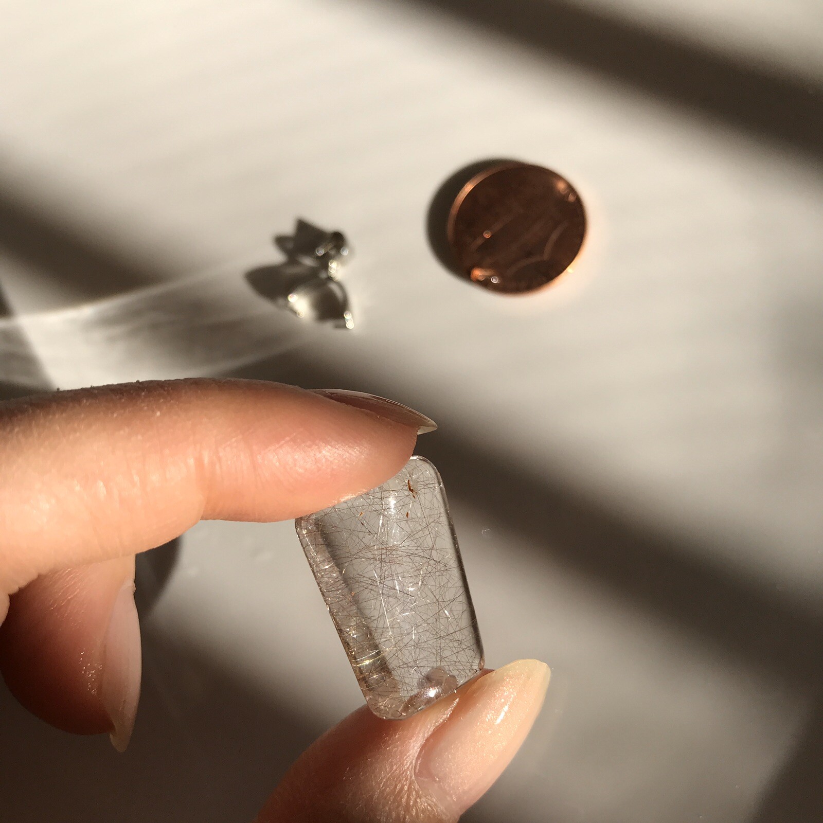 US SELLER Natural cushion Golden Rutilated Quartz Pendant Brazil Crystal 19