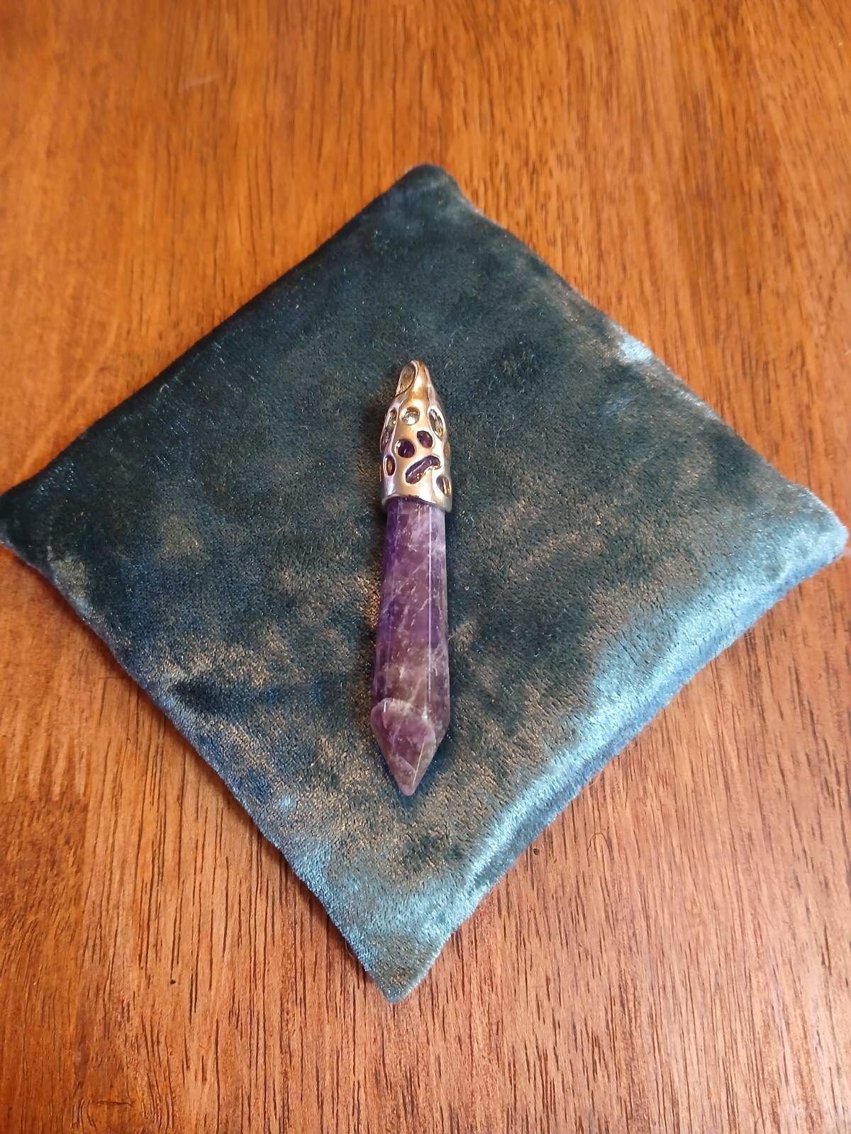 925 Sterling Silver Amethyst Point Pendant