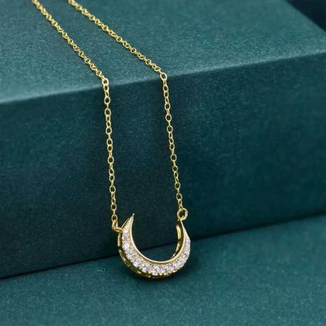 14K Yellow Gold Plated 0.95Ct Round Lab Grown Diamond Women’s Pendant Necklace