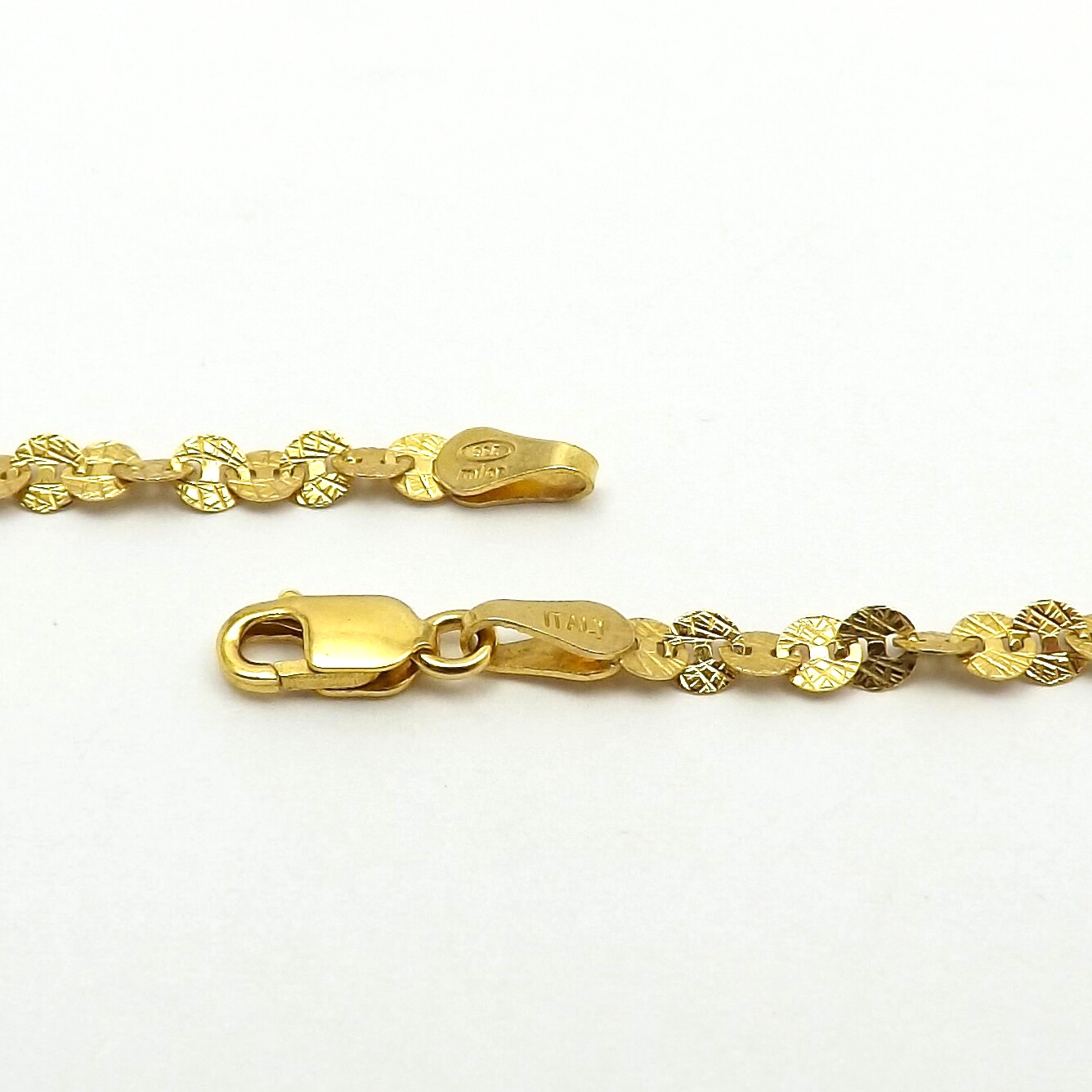 Gold Vermeil Over Sterling Silver Sparkle Link Pendant Chain Necklace 36in Milor