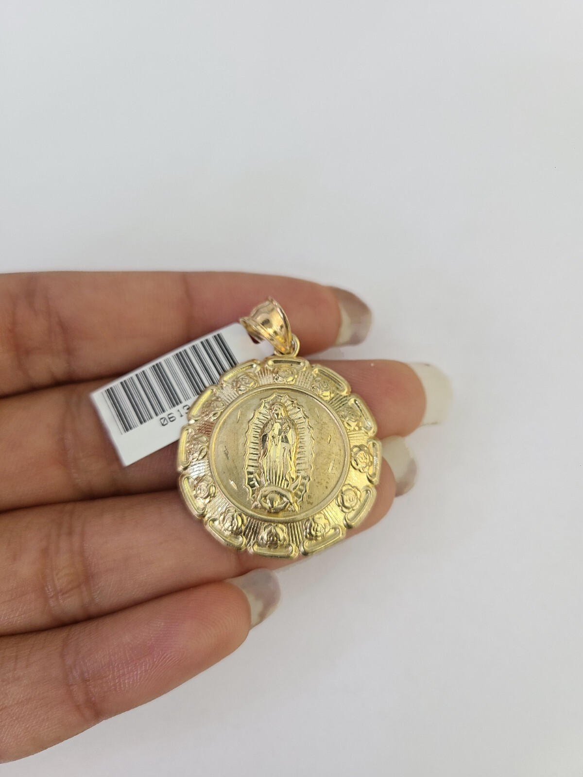 10k Virgin Mary Charm Pendant REAL 10Kt Religious Yellow Gold Genuine