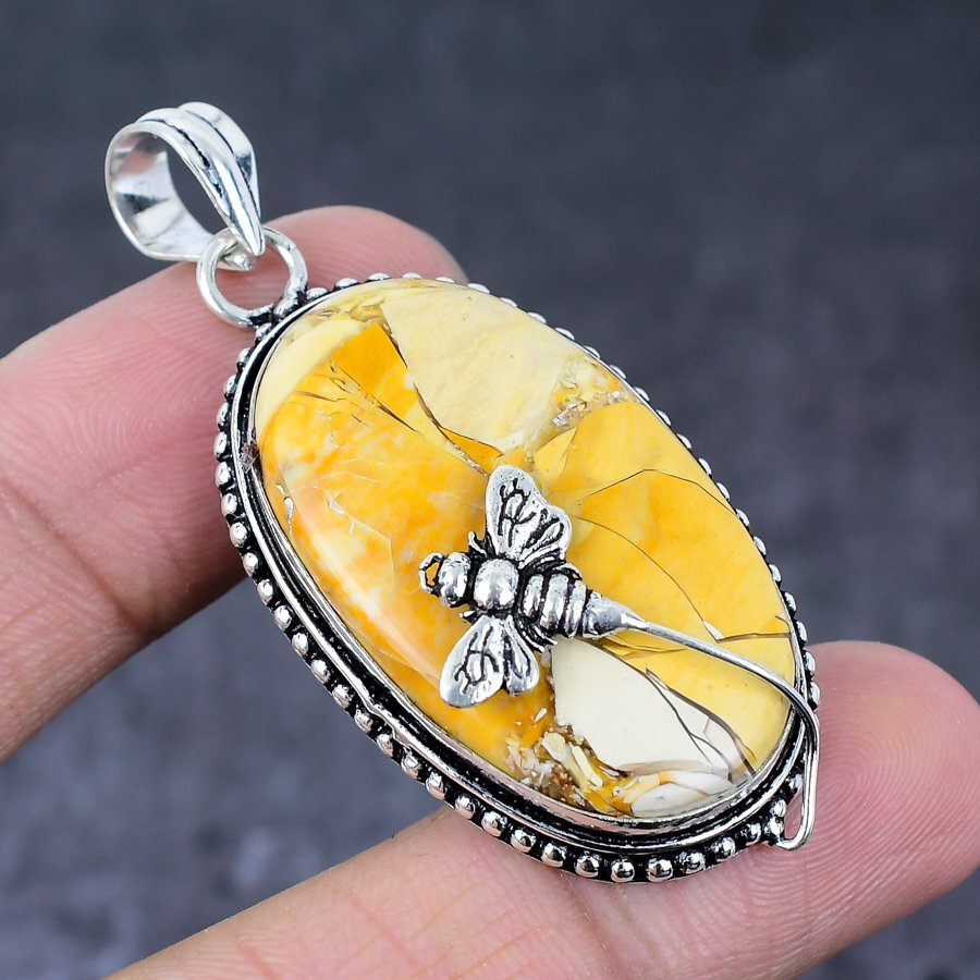 Mookaite Gemstone 925 Sterling Silver Jewelry Pendant 2.25″ Gift for Her N691