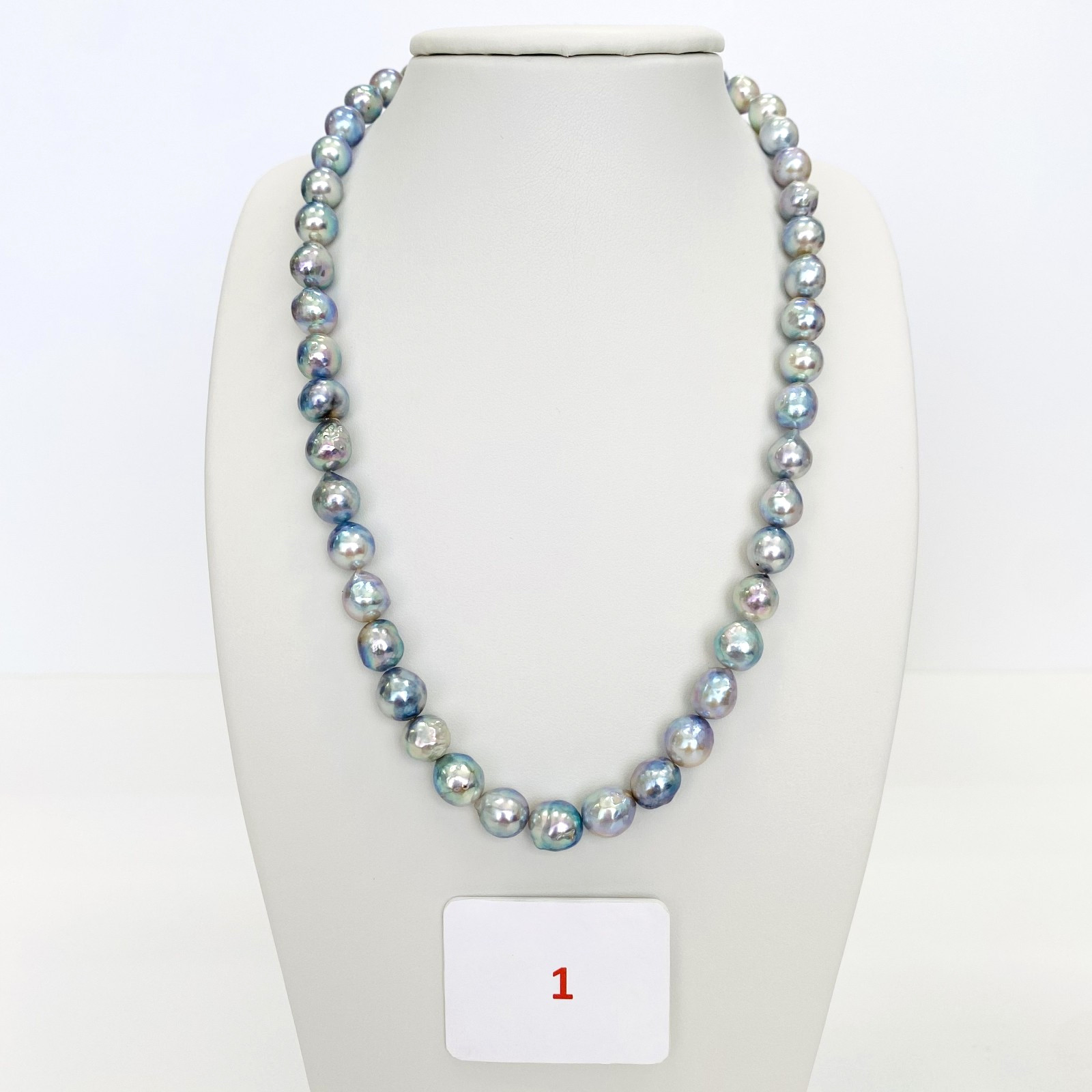 Rainbow Blue Baroque Akoya Pearl Necklaces Loose Strands 8.0mm Sizes High Luster