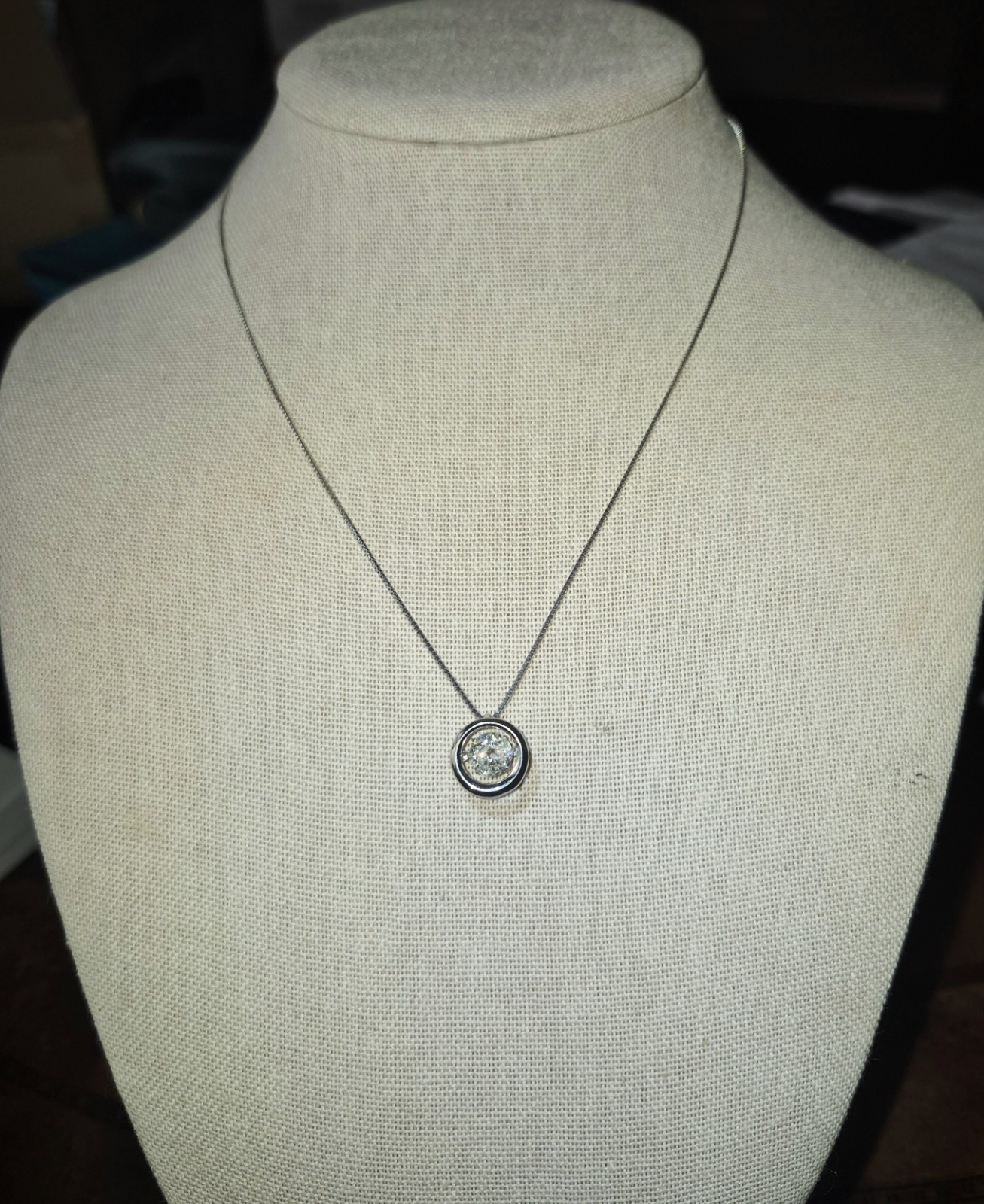 AMAZING HUGE PLATINUM COLORLESS EARTH MINED 1.19ct DIAMOND MOTION NECKLACE $9600