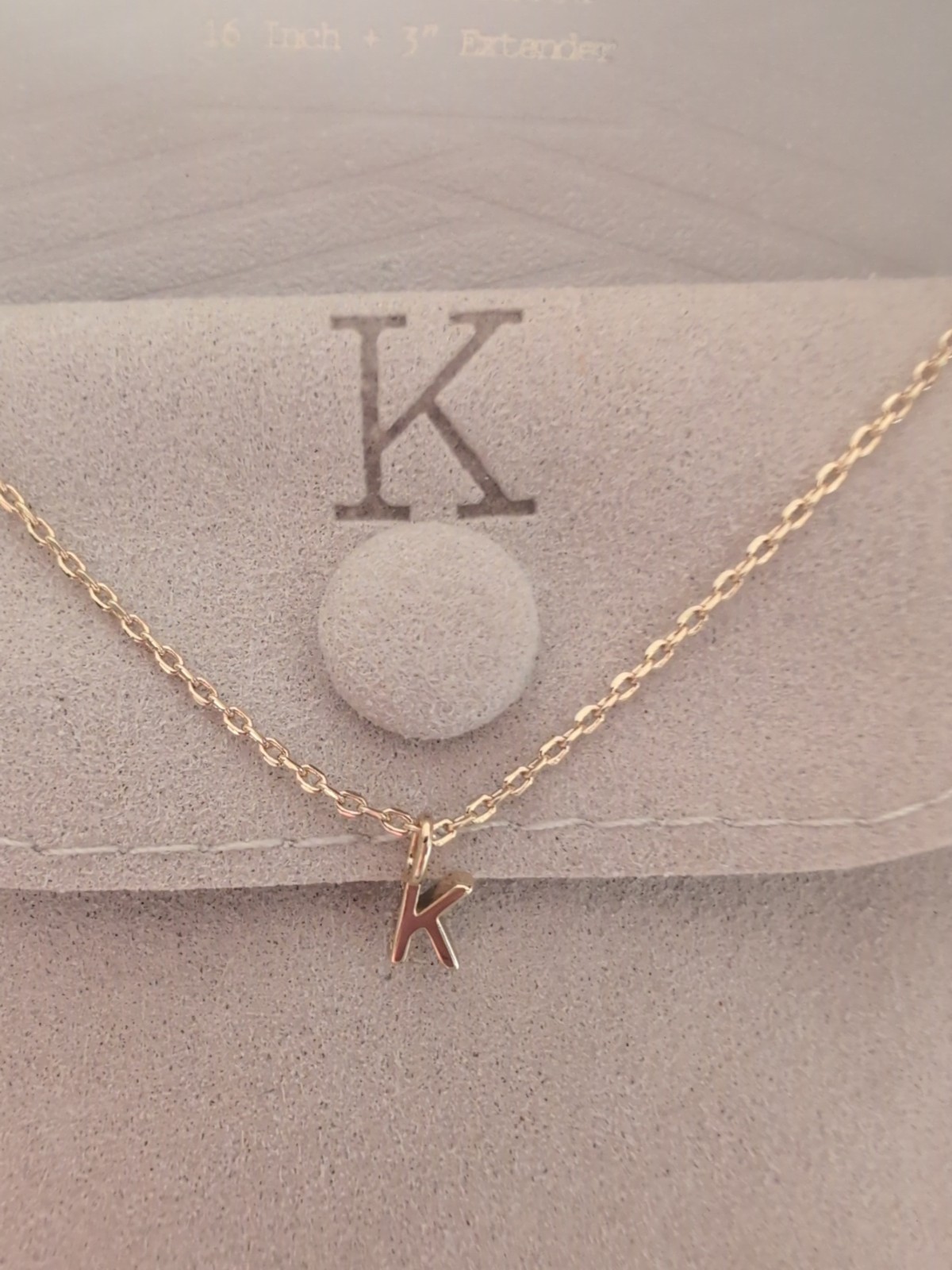 14k Gold Plated Small Polished Initial “K” Pendant Necklace- A New Day Gold
