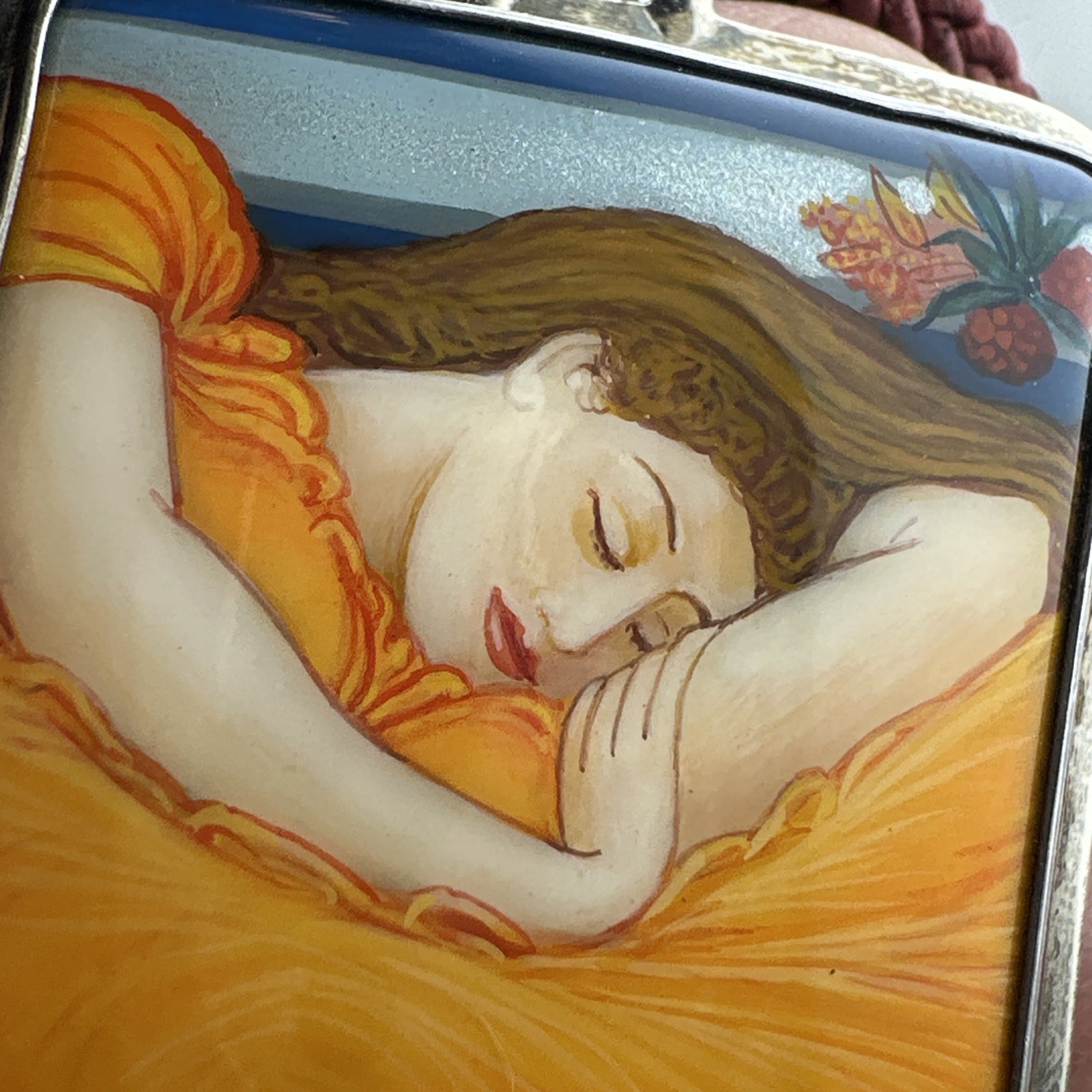 Flaming June sterling silver Russian signed hallmarked Anna King