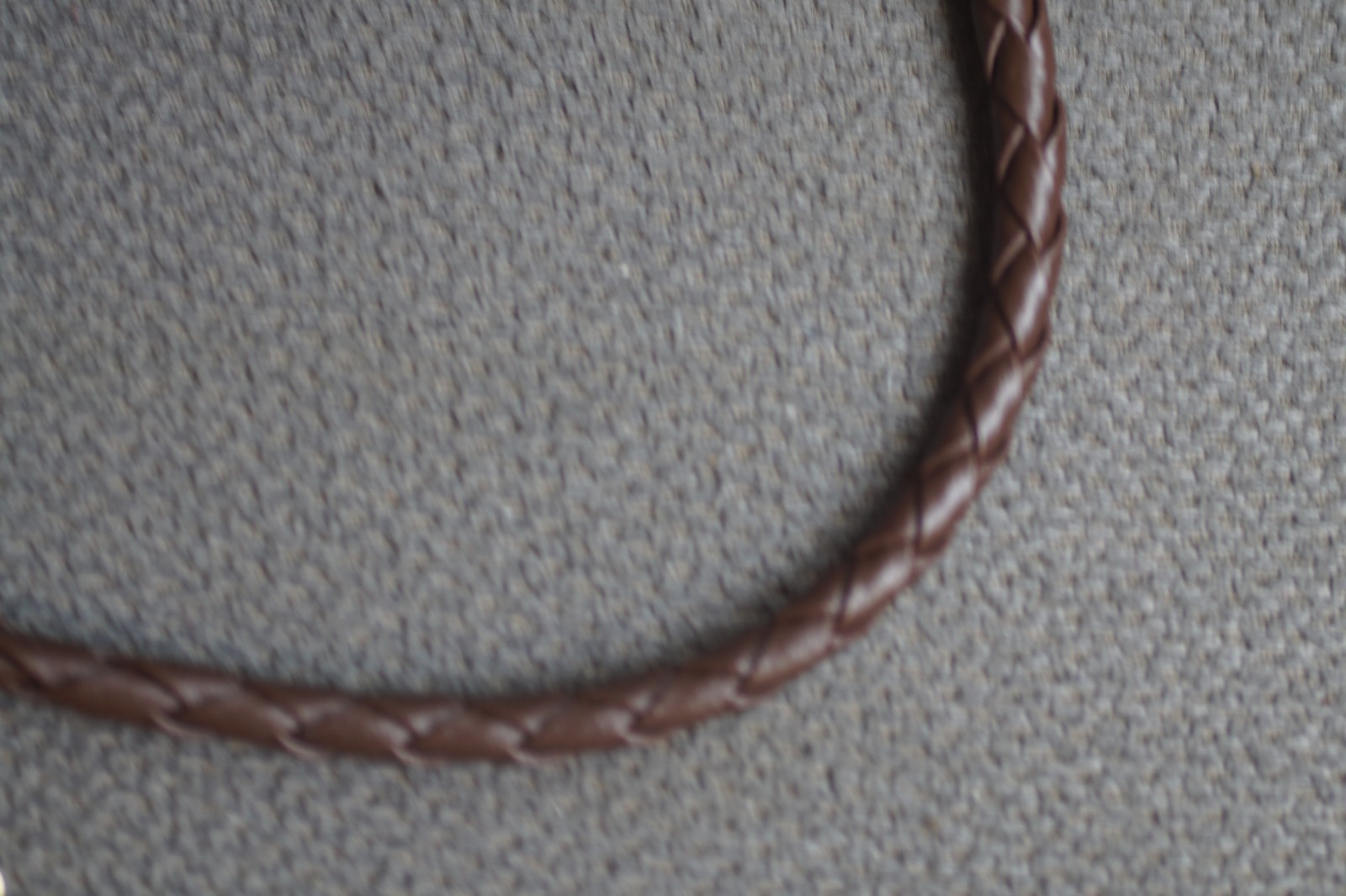 14KT Yellow Gold 5mm Brown Braided Leather Cord Necklace 17 1/2″ NEW