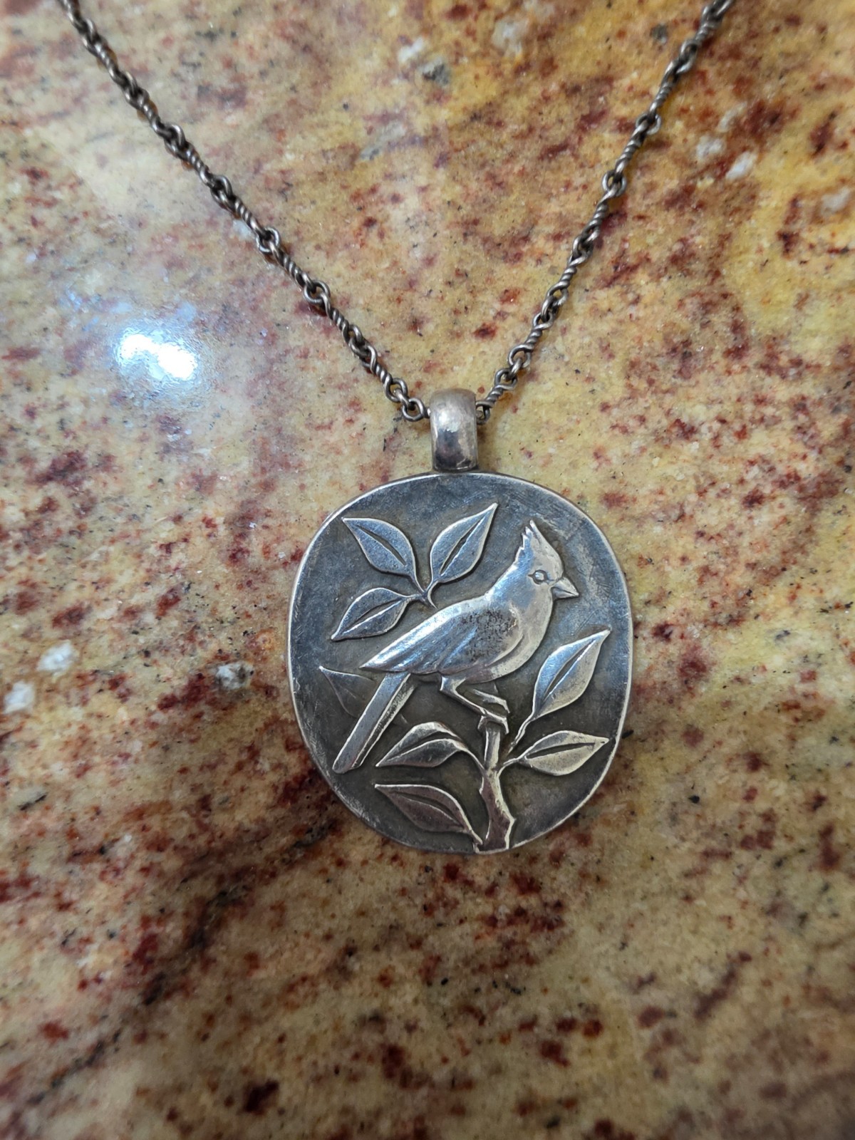 Retired James Avery Cardinal Pendant with Chain