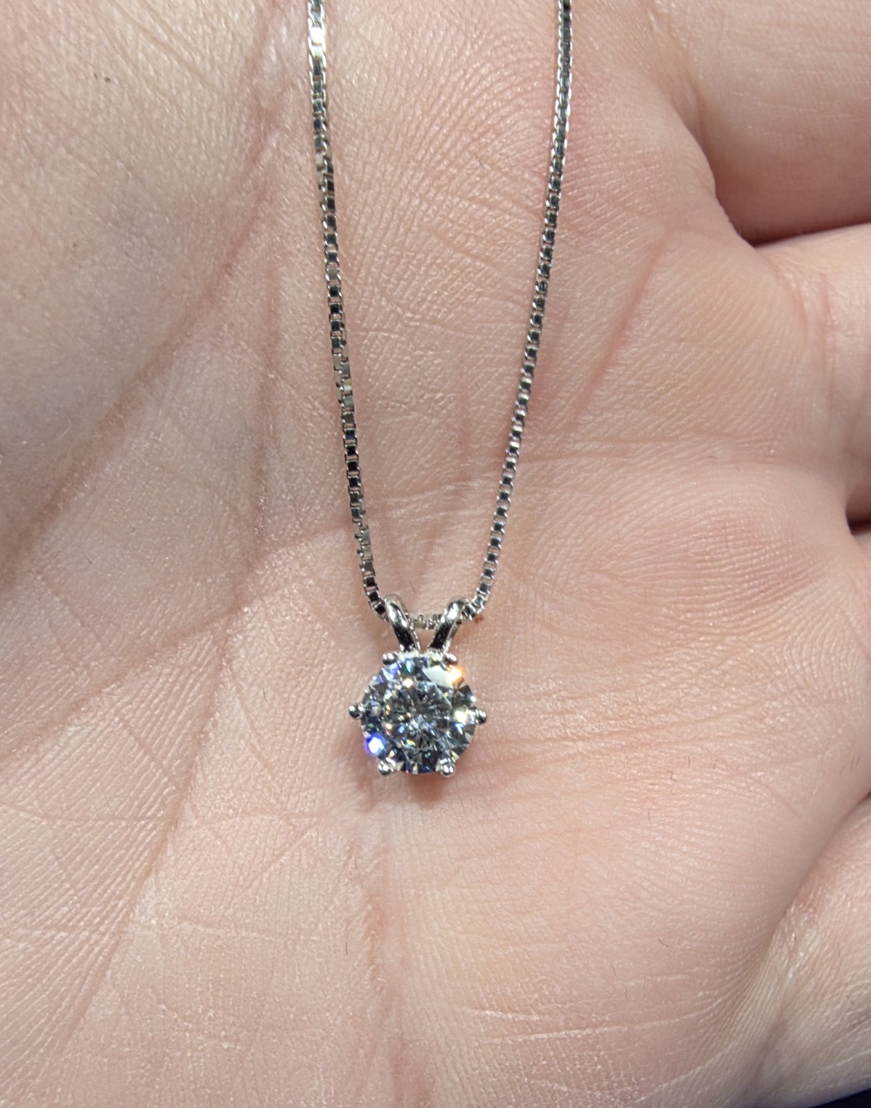 1 Ct Round Cut GRA Moissanite Solitaire Pendant 16+2″ Necklace Sterling Silver