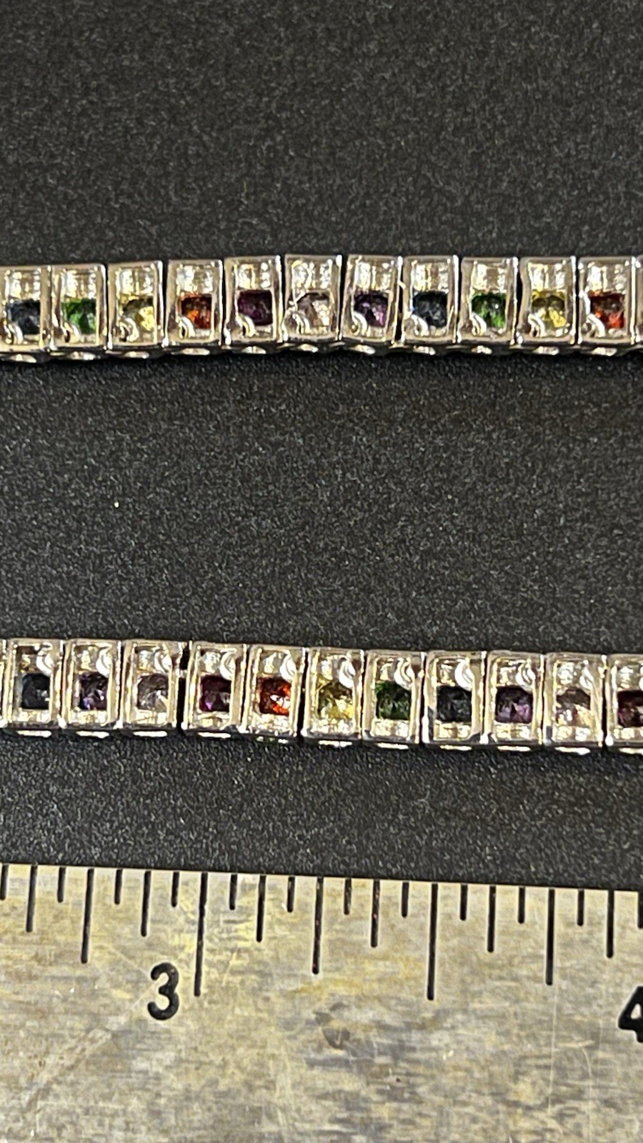 Multiple Gemstone Sterling Silver 925 Adjustable Box Chain Necklace 10”-28”