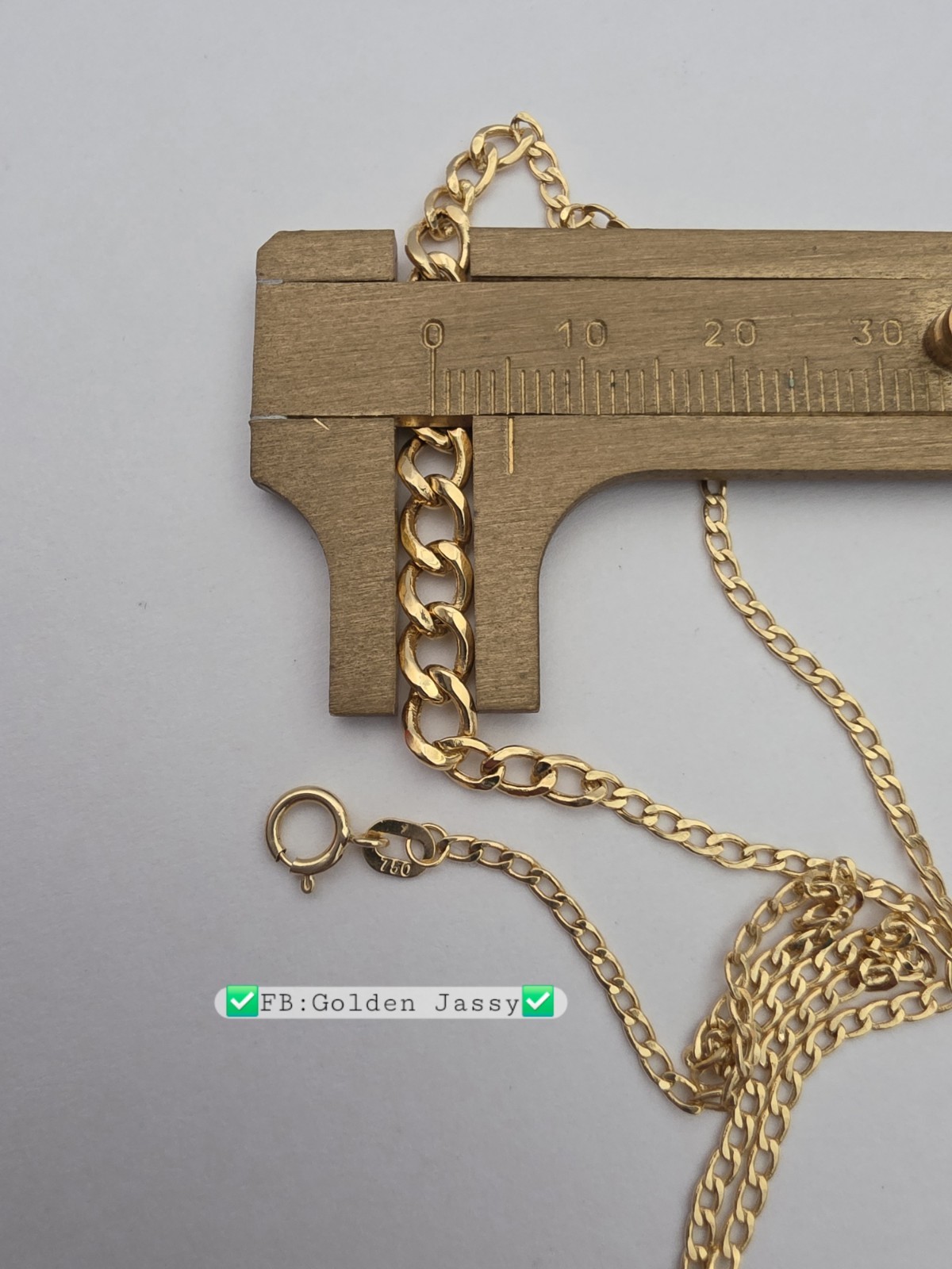 18K Real Gold Cuban Chain 17.5″long