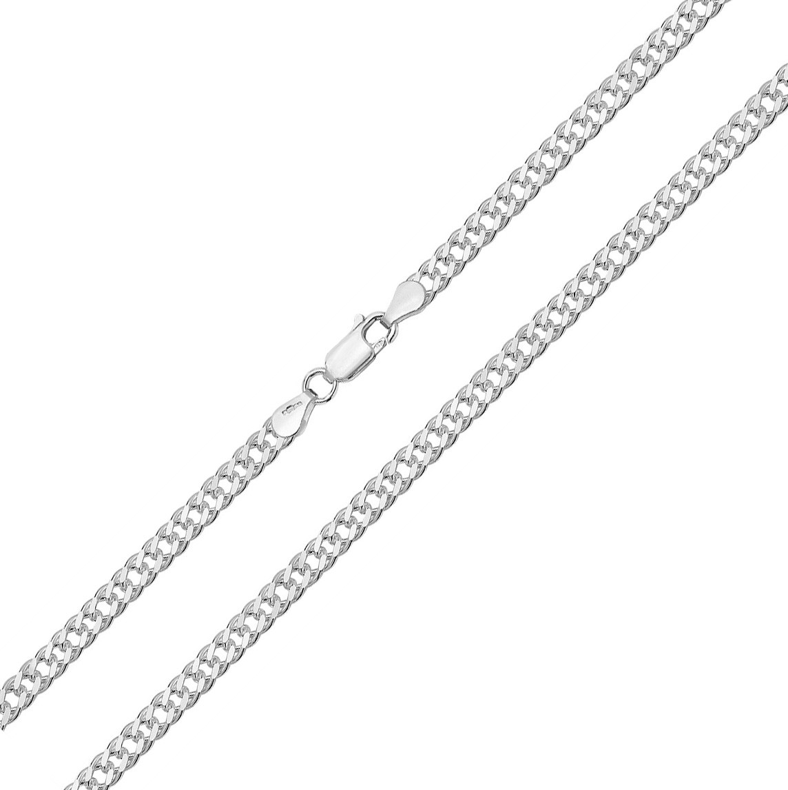 925 Sterling Silver Curb Chain – 16, 18, 20, 22, 24, 26, 28, 30 inch 218552U