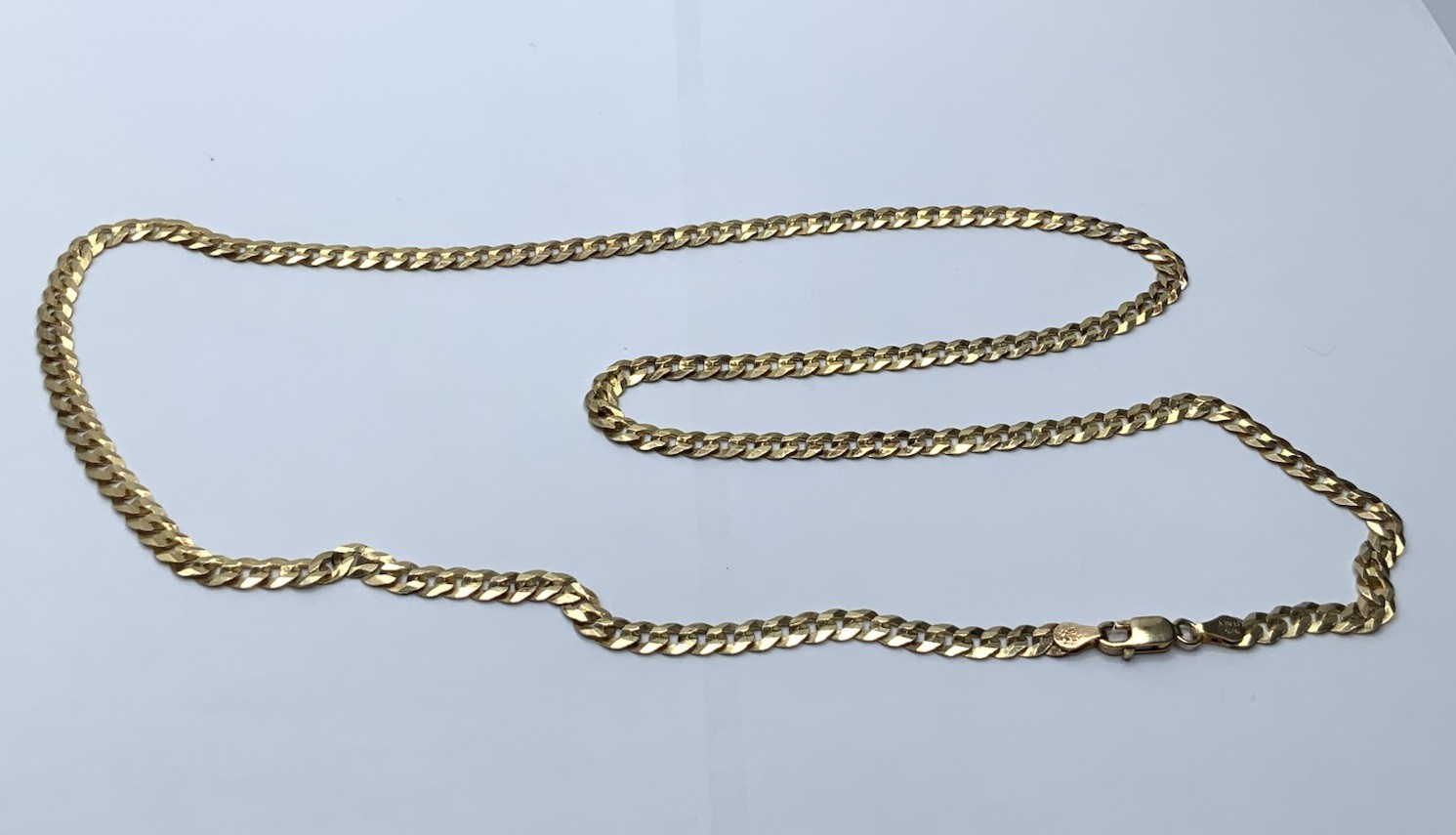 Italy LIRM Sterling 925 Silver Gold Plated 26” Cuban Link 4.85mm Chain Necklace