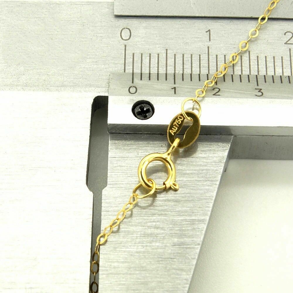 Real 18K SOLID YELLOW GOLD NECKLACE O-shaped chain Clavicular chain