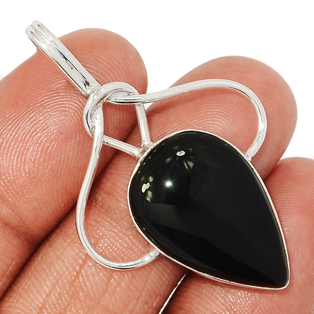 Black Onyx – Brazil 925 Sterling Silver Pendant YPS5 CP63296