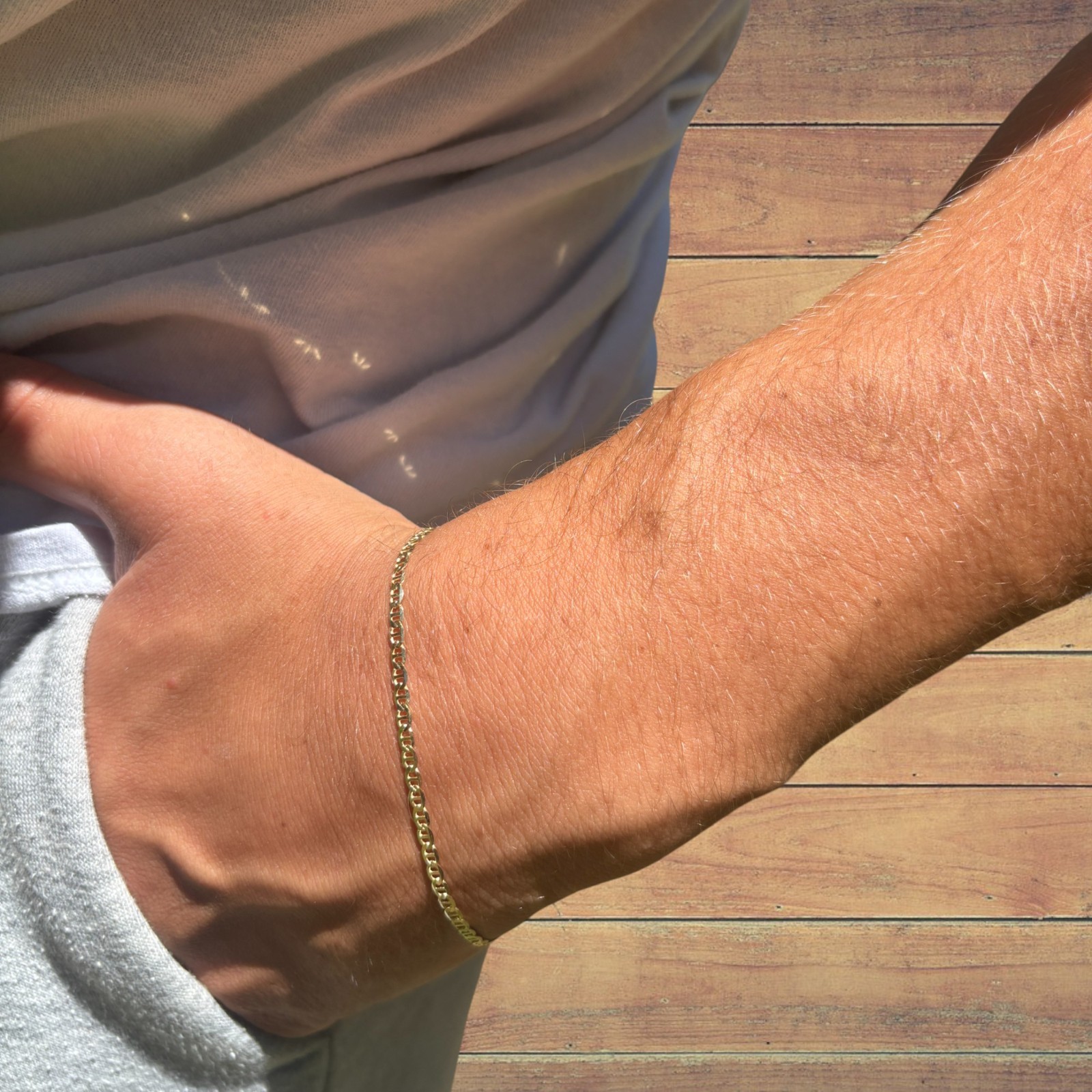 2.5mm Mariner Bracelet – Real Solid 925 Sterling Silver Or 14k Gold Vermeil