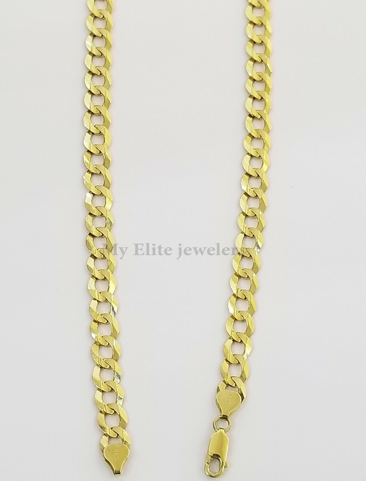 Real 14K Yellow Gold Cuban Link Chain Necklace 6mm 20″ 22″ 24″ 26″ 28″ Solid 14k