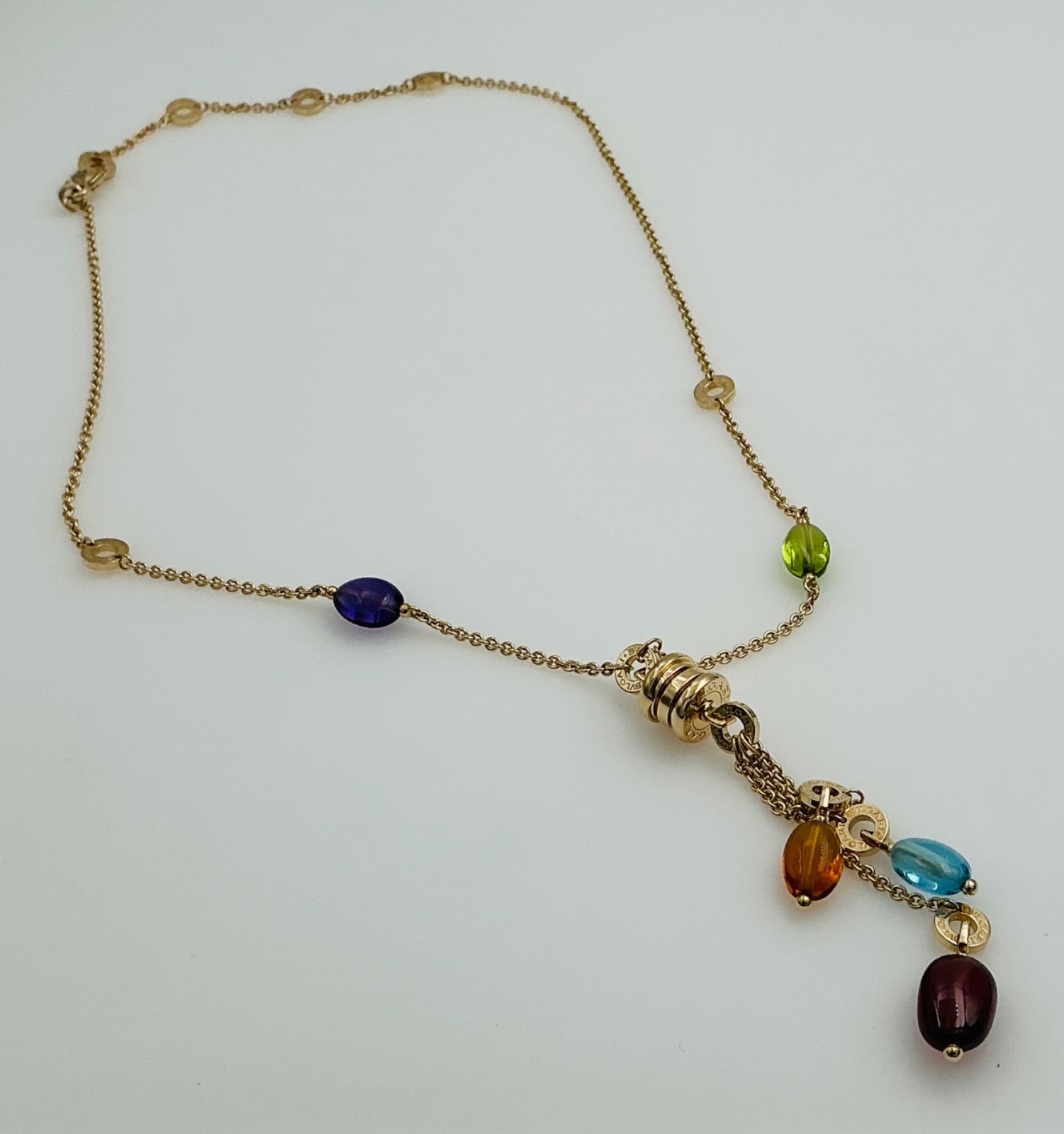 BVLGARI B.ZERO1 18K Yellow Gold Element Multistone Multi Necklace & Box Bulgari