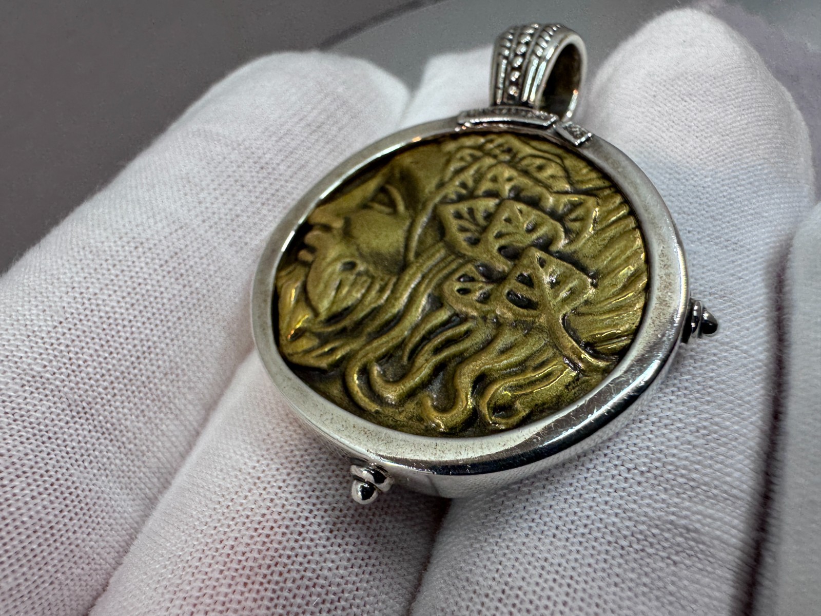 Konstantino Sterling Silver & Bronze Hercules Reversible Pendant