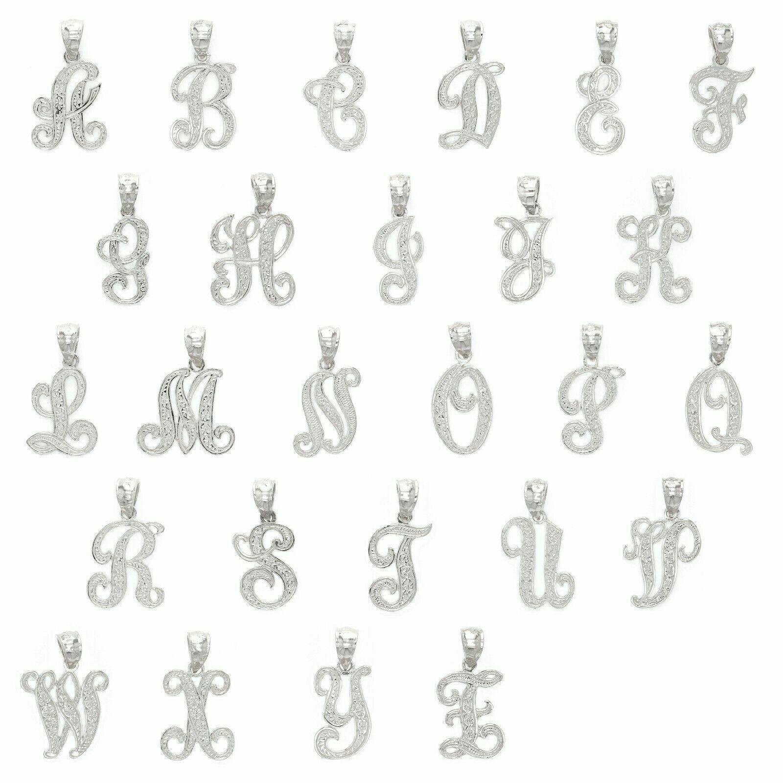 14k Yellow or White Gold Initial Letter D Alphabet A-Z Charm Pendant