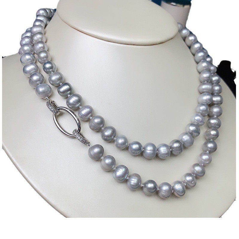 7-9 mm natural baroque gray south sea pearl necklace 80 cm