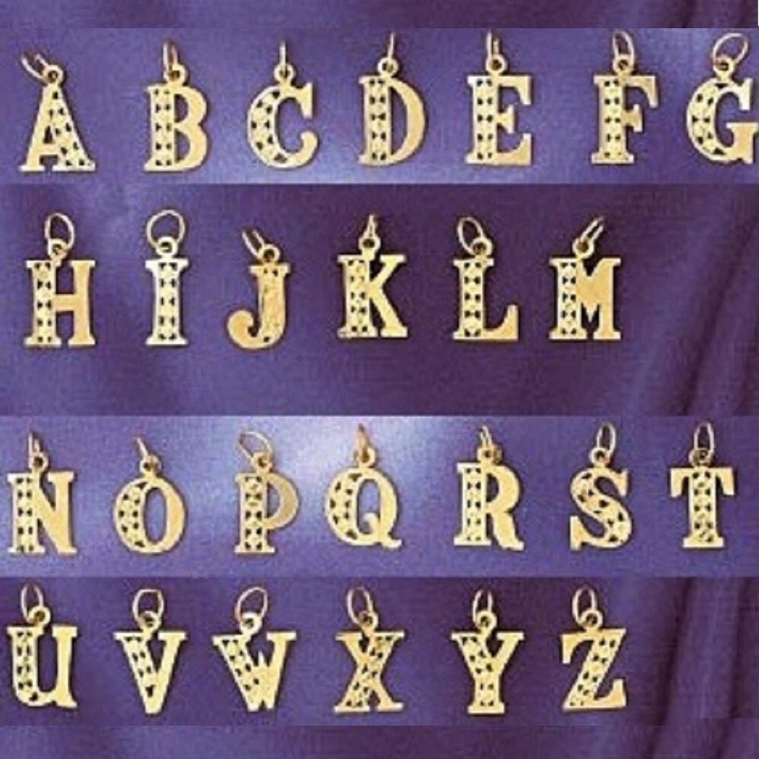 A to Z Any One 14K Yellow Gold Letter Pendant / Charm, Made in USA