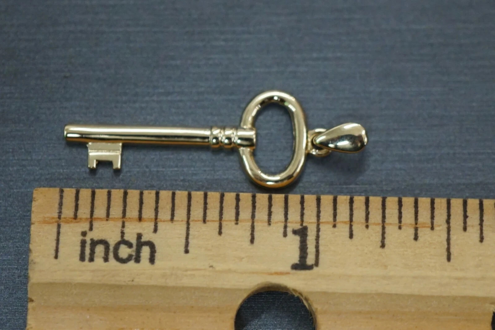 Small Tiny Real 14K Yellow Gold Key Pendant Charm Men Women Girls Boys