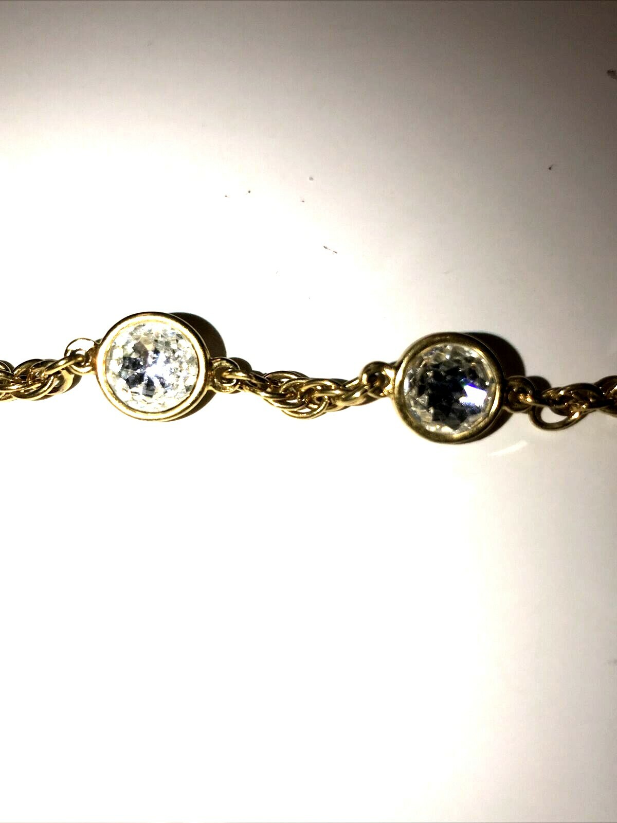 SWAROVSKI Gold Tone Austrian Crystals Tennis Bracelet 7″ New with Tag Signed