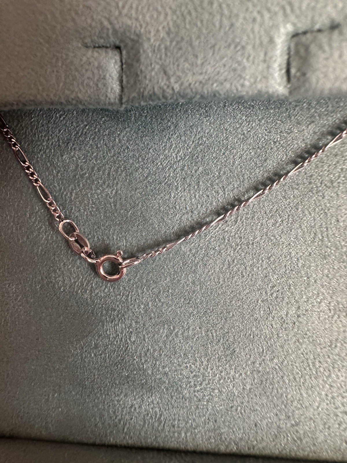 Figaro Chain 17 Inch 18K White Gold