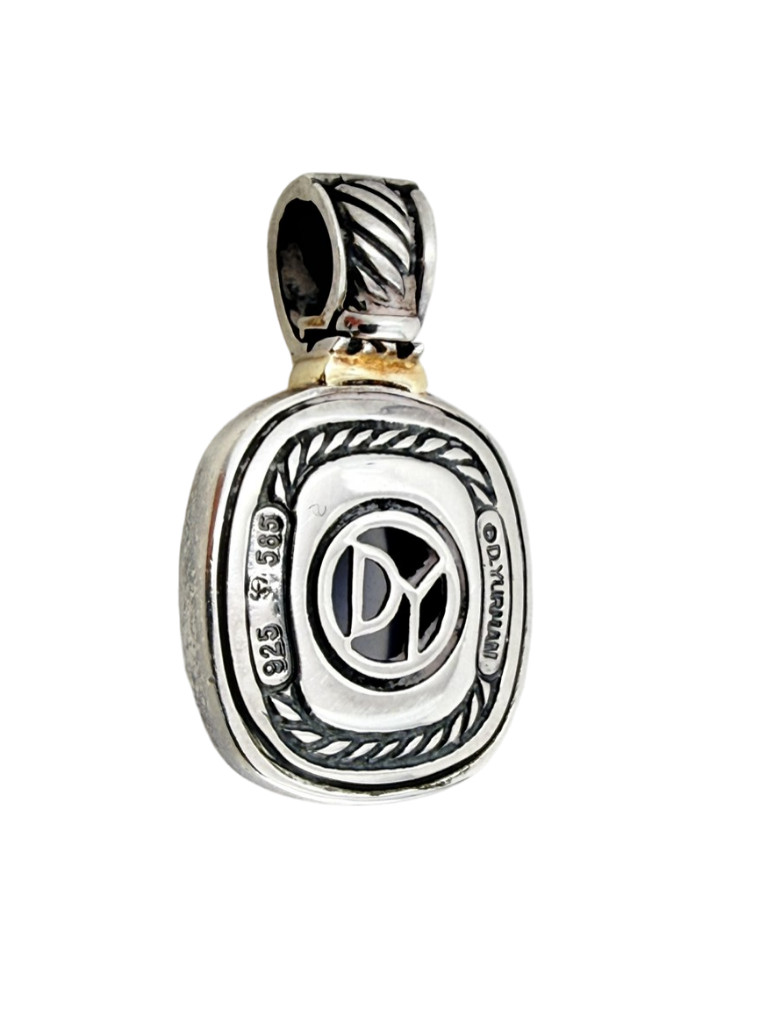 David Yurman 14K Gold .925 Sterling Silver Noblesse Chalcedony Albion Pendant