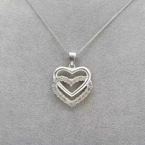 1.50Ct Round Cut White Moissanite Women’s Fancy Pendant 14k White Gold Plated