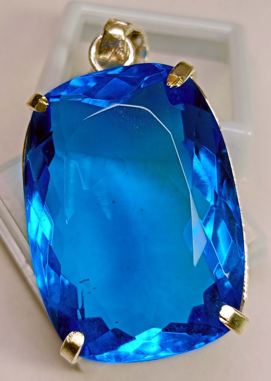 Blue Topaz Pendant Cushion Cut 96.95 Ct Natural Gemstone EGL Certified PD014