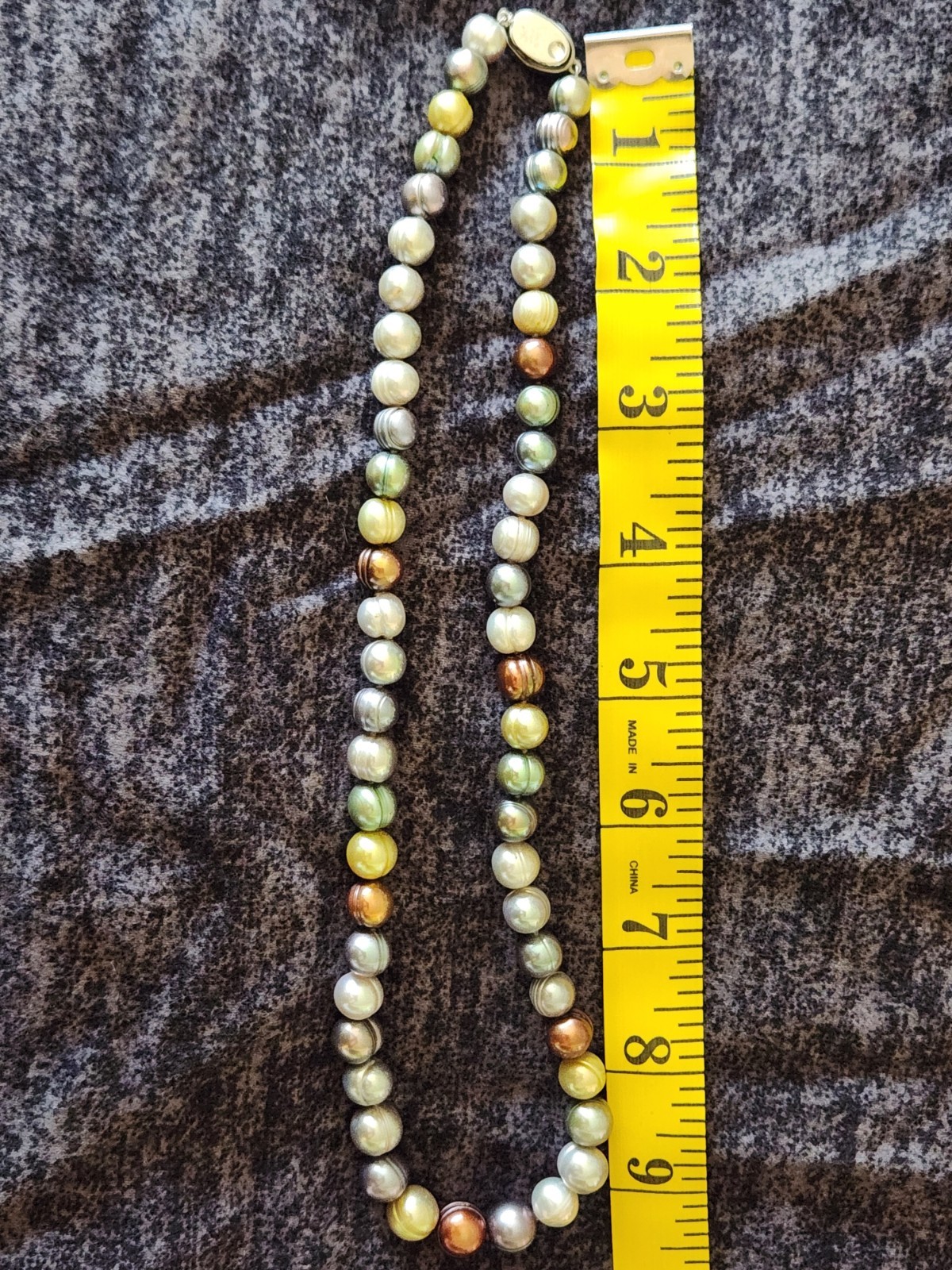Honora Multicolor Round Pearl Beaded Strand Necklace Signed 925 Box Clasp 18″
