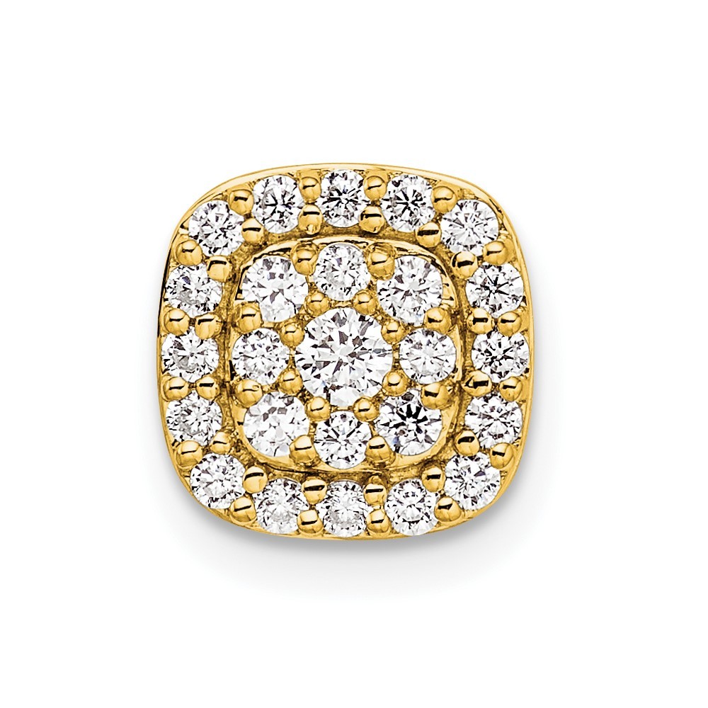14k Yellow Gold 3/8 Ct Round Lab Grown Diamond VS/SI+ G+ Chain Slide Pendant