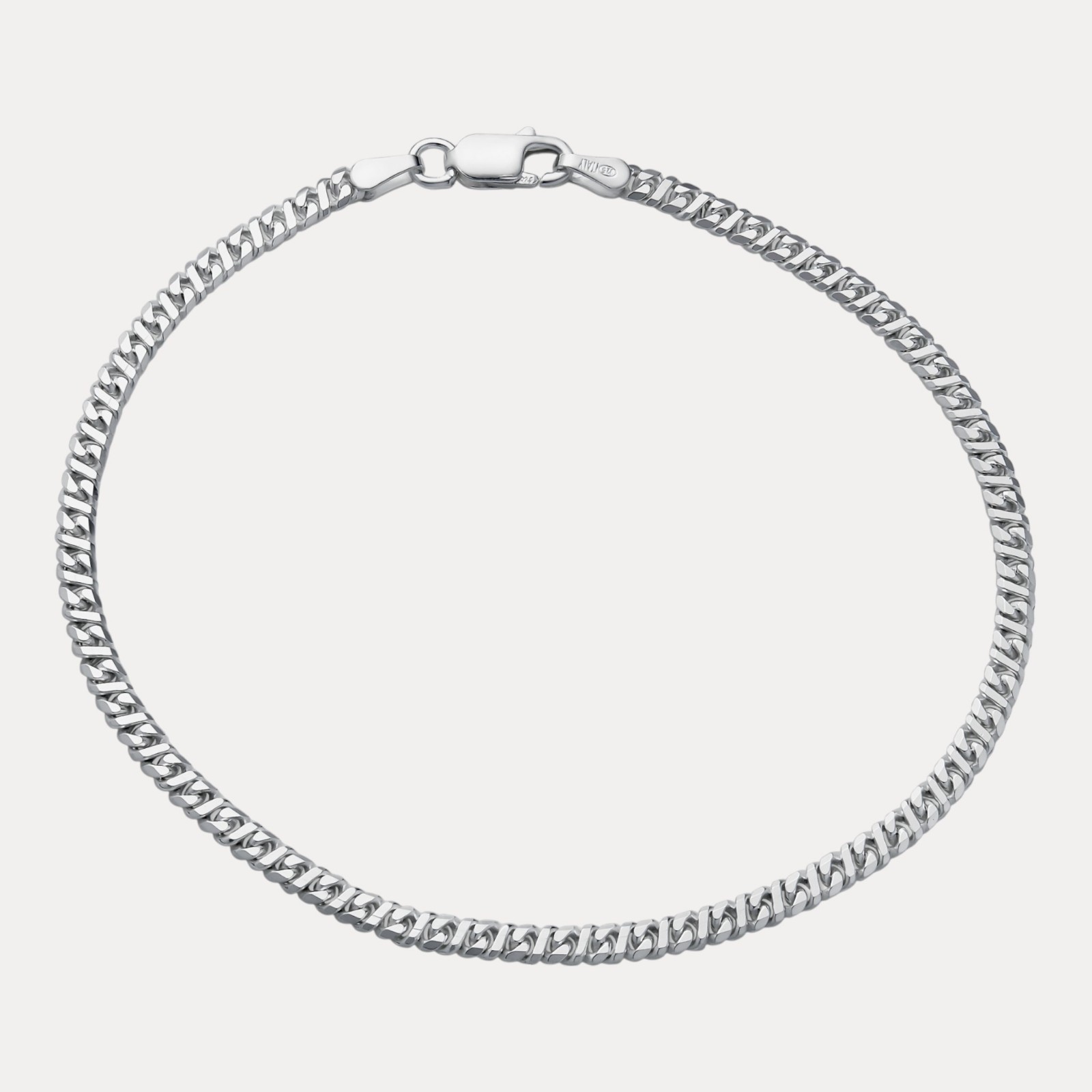 2.5mm Dollar Link Bracelet – Real Solid 925 Sterling Silver MADE IN ITALY