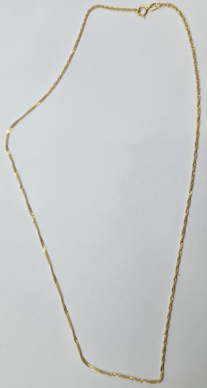 New Solid 10k Yellow Gold TWISTED SINGAPORE Necklace 18inch, 1.3mm, Italy
