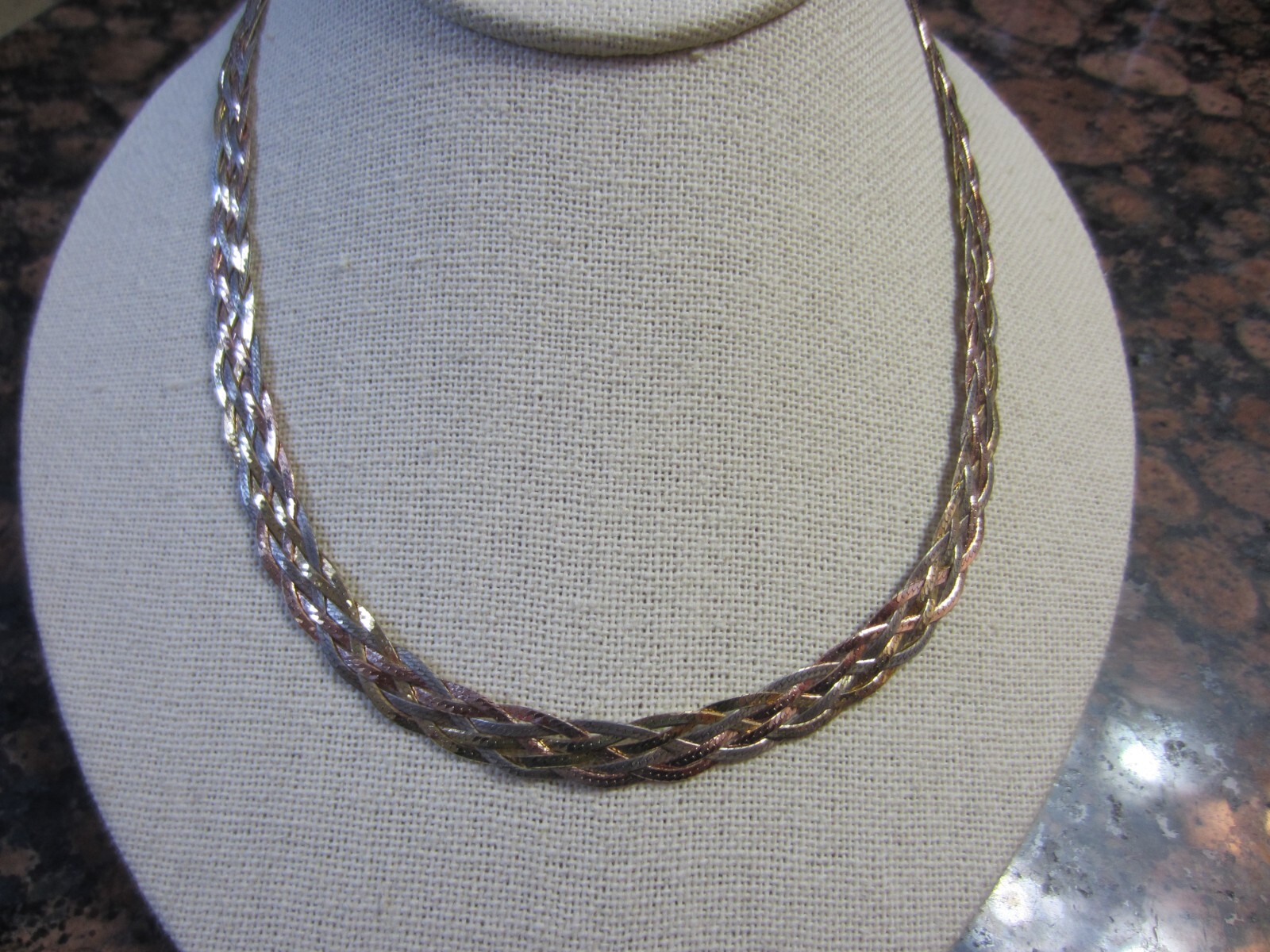 Pre-owned Hallmarked 925 Italy multiple braids necklace with lobster clasp