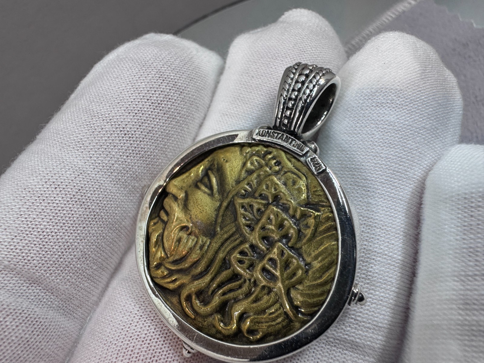 Konstantino Sterling Silver & Bronze Hercules Reversible Pendant