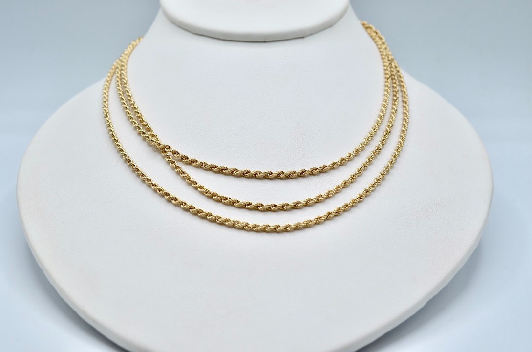 14k Vintage Multi Chain Gold Rope Necklace.~~ 8.1Gr
