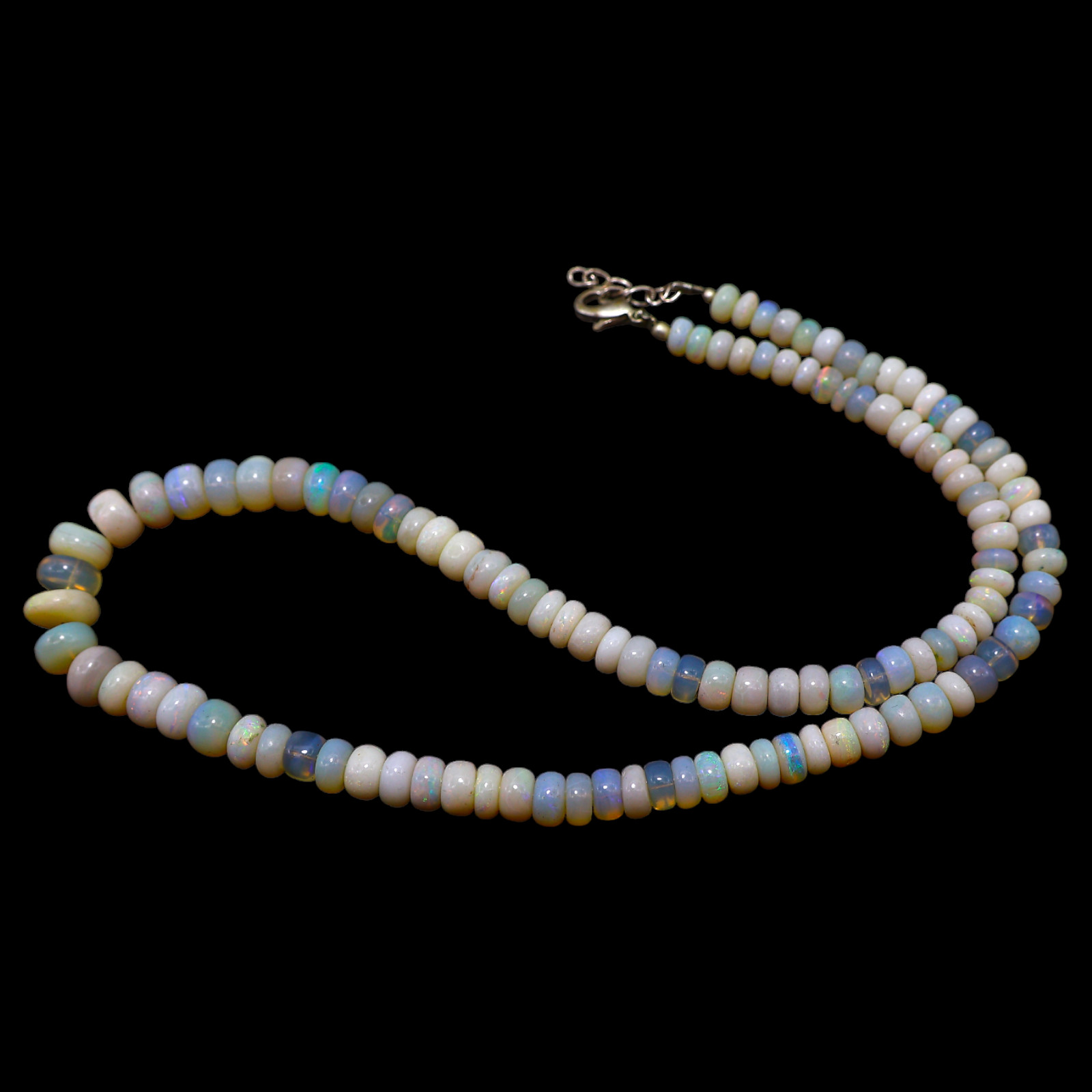 Smooth Multi Color 5X9 MM Fire Opal Beaded Not Applicable Rondelle Boho Necklace