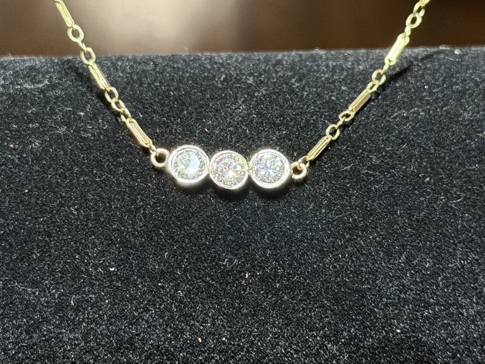 Diamond Station Necklace 14k
