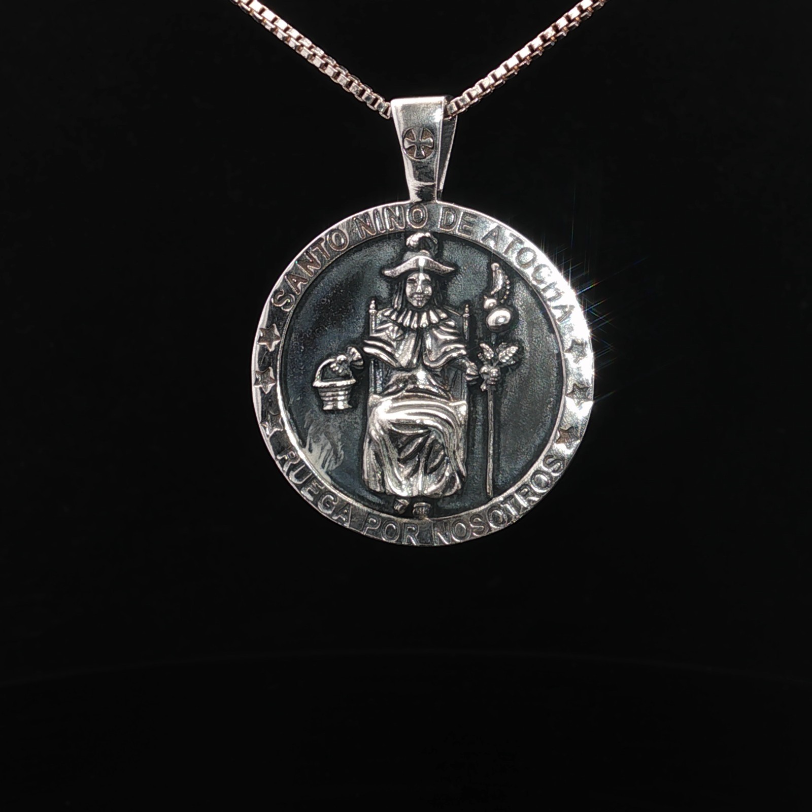 Sterling Silver Santos Nino De Atocha (Holy Infant of Atocha) Necklace