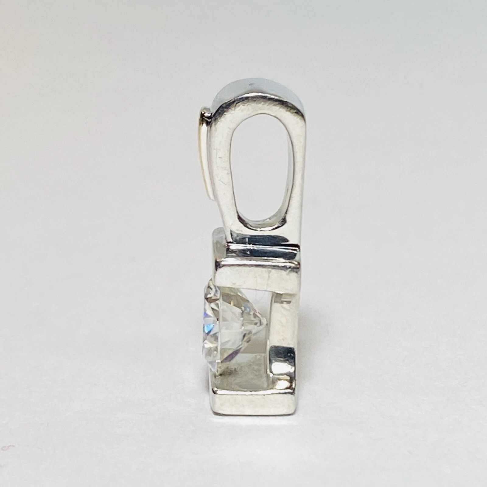 2CT Solitaire GRA Certified Moissanite Pendant 14k White Gold Plated Free Chain
