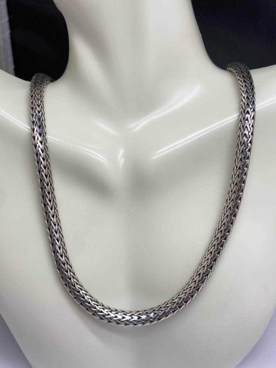 John Hardy Sterling Silver Classic Wheat Chain Necklace (DG7116672)