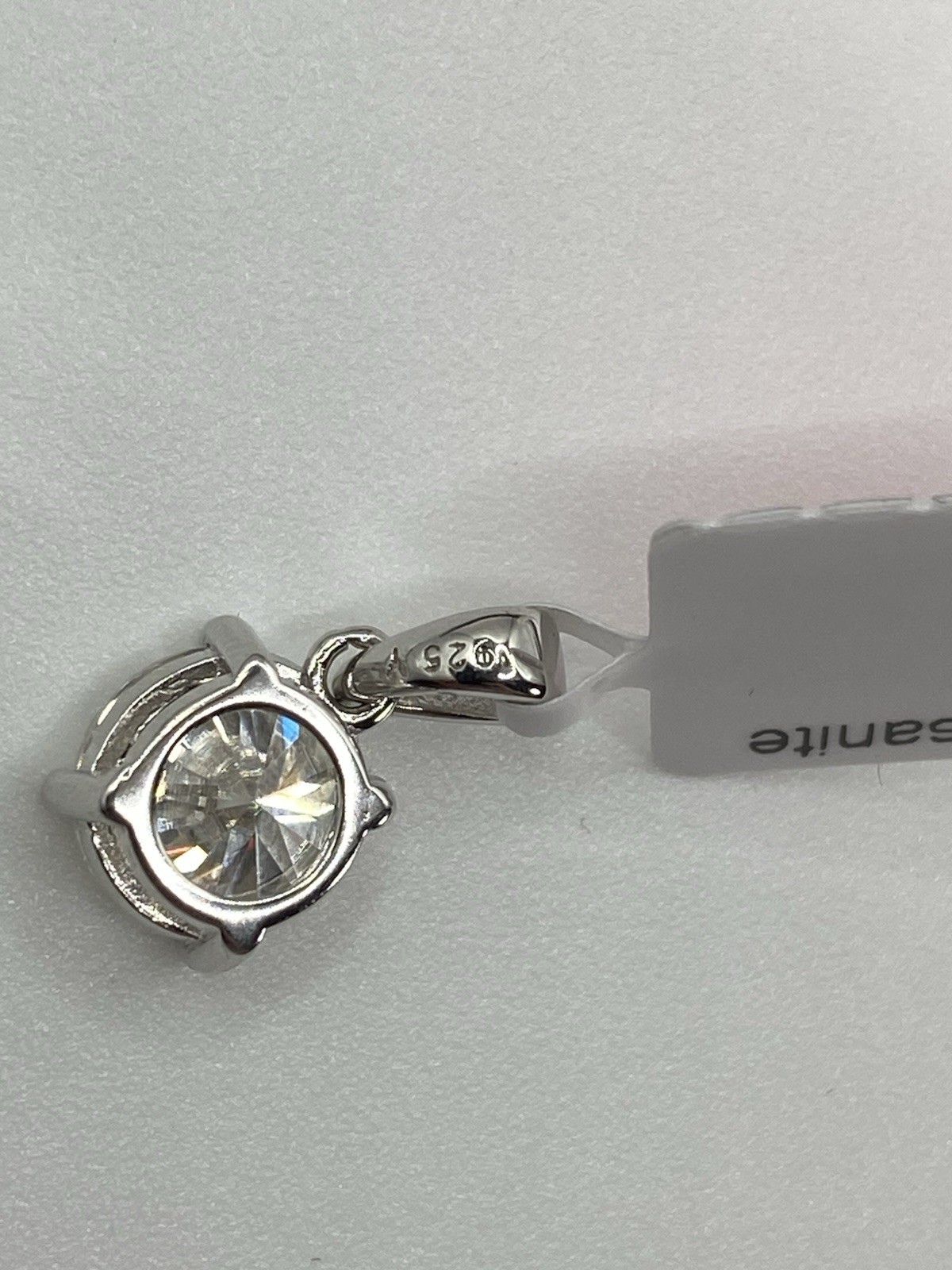Round Moissanite 2.00CTW Solitaire Pendant – 925 Sterling Silver