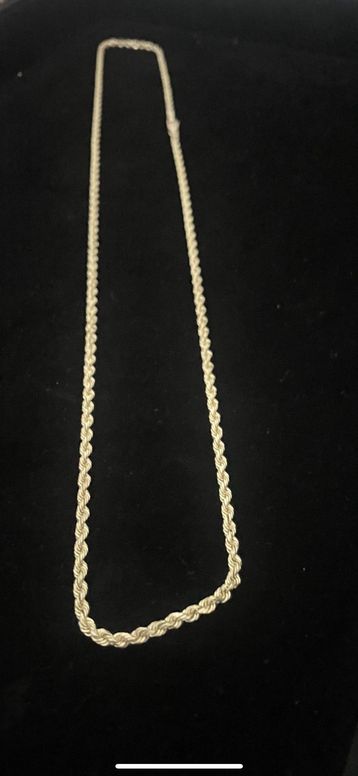 Solid 10 Karat Yellow Gold Diamond Cut Rope Necklace 24 2.5MM
