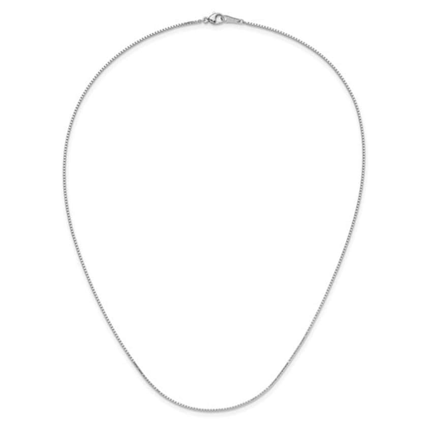 1.4mm Platinum PT950 Solid Box Chain Necklace 16″ 18″ 20″ 24″