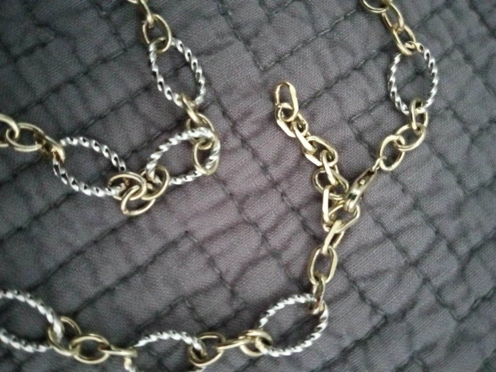 gold and silver Link Necklace Marked 681 And 925 22″